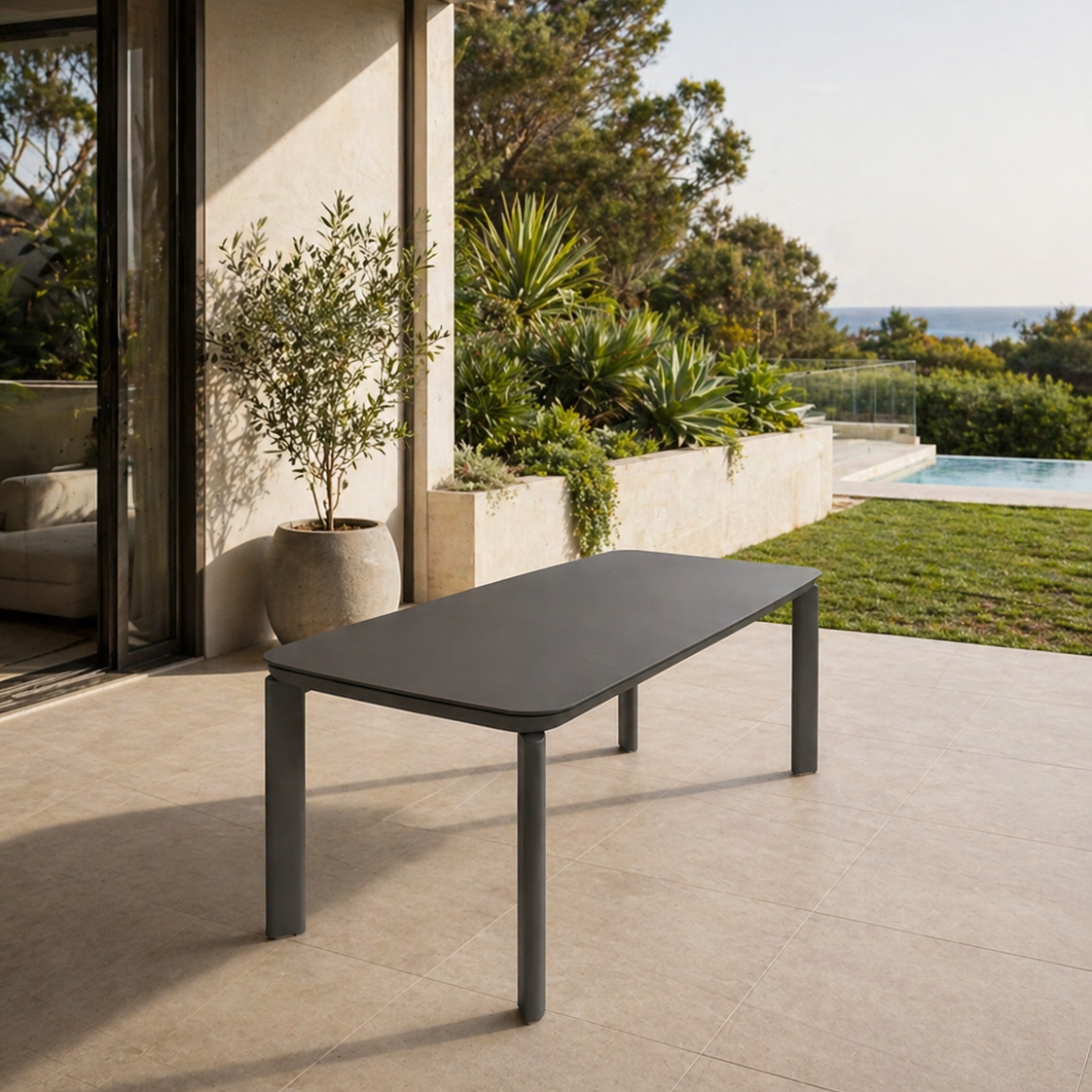 OLIVER TABLE CHARCOAL/CHARCOAL