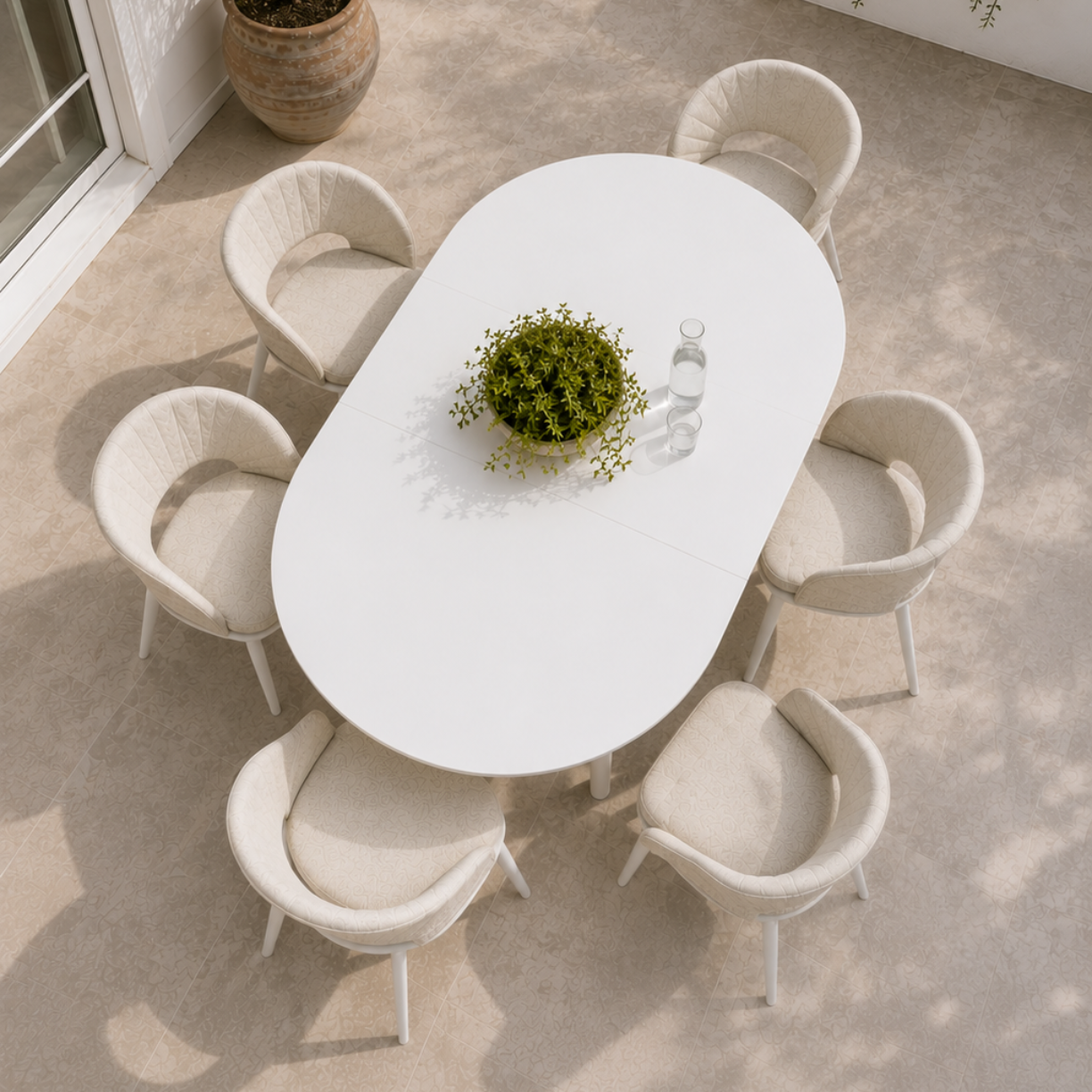 GLOBE EXT & OLIVER DINING SETTING 5 PCE