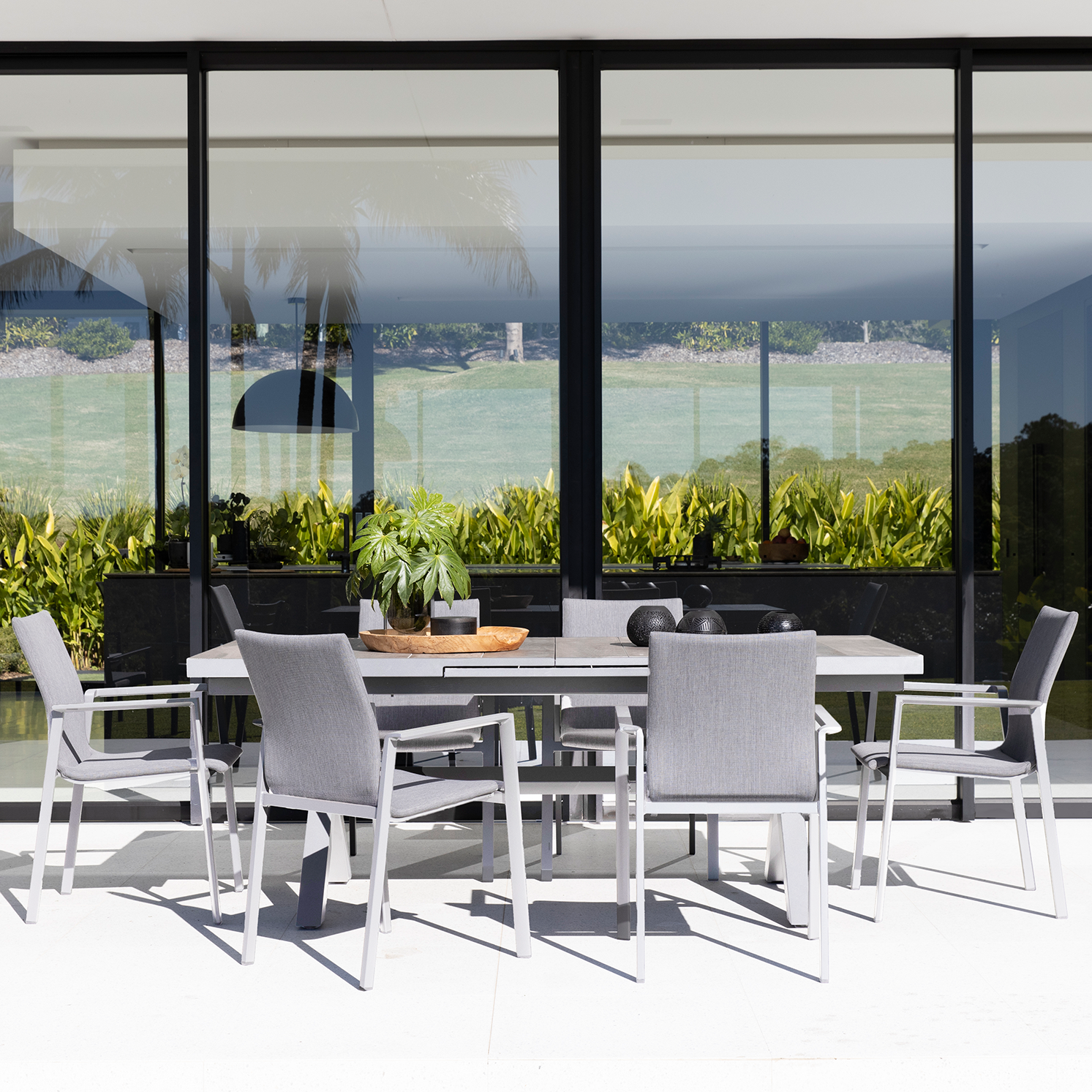 ROYCE EXT & YAMBA DINING 7 PCE WHITE