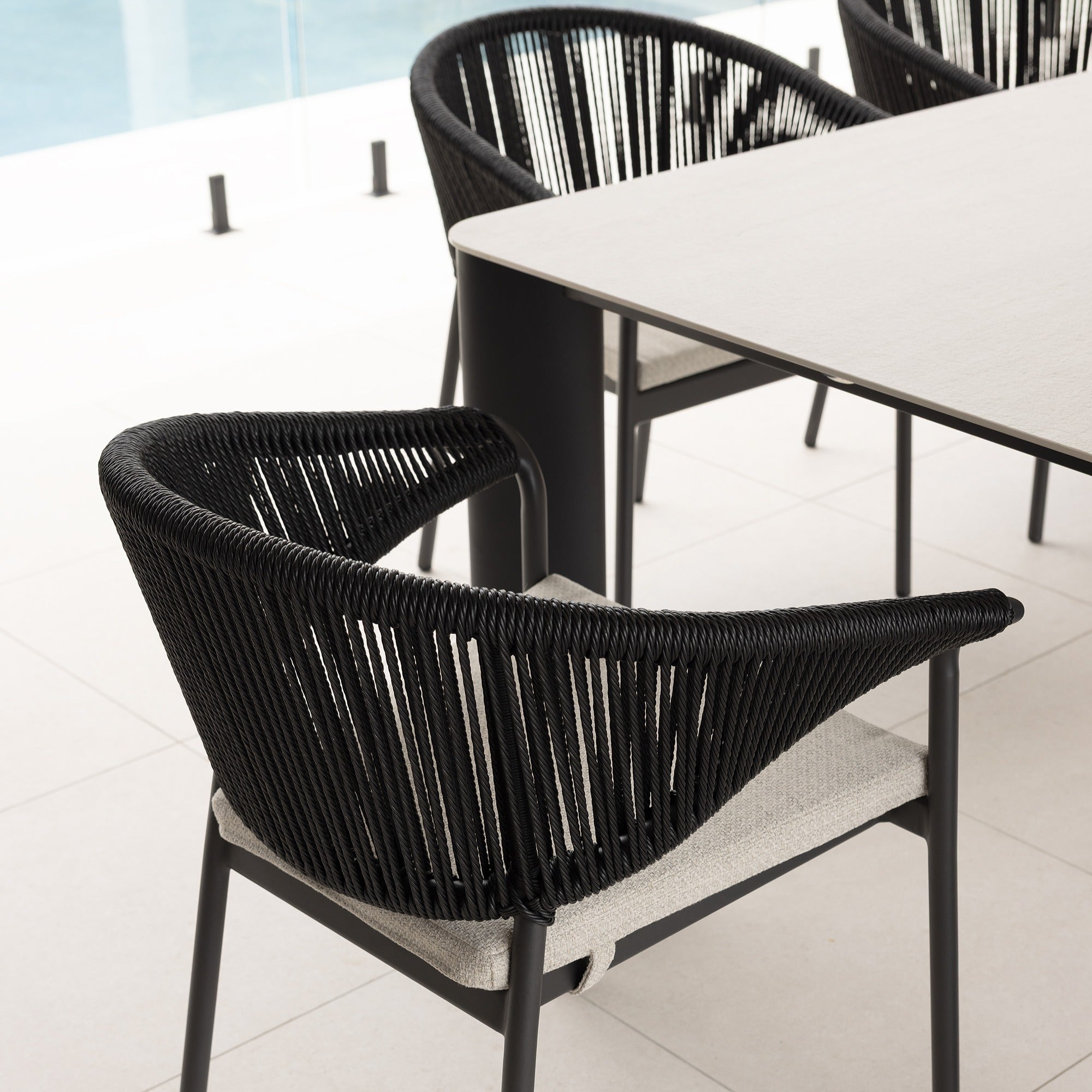 RHONDA & CELIA DINING SETTING - 9 PCE BLACK
