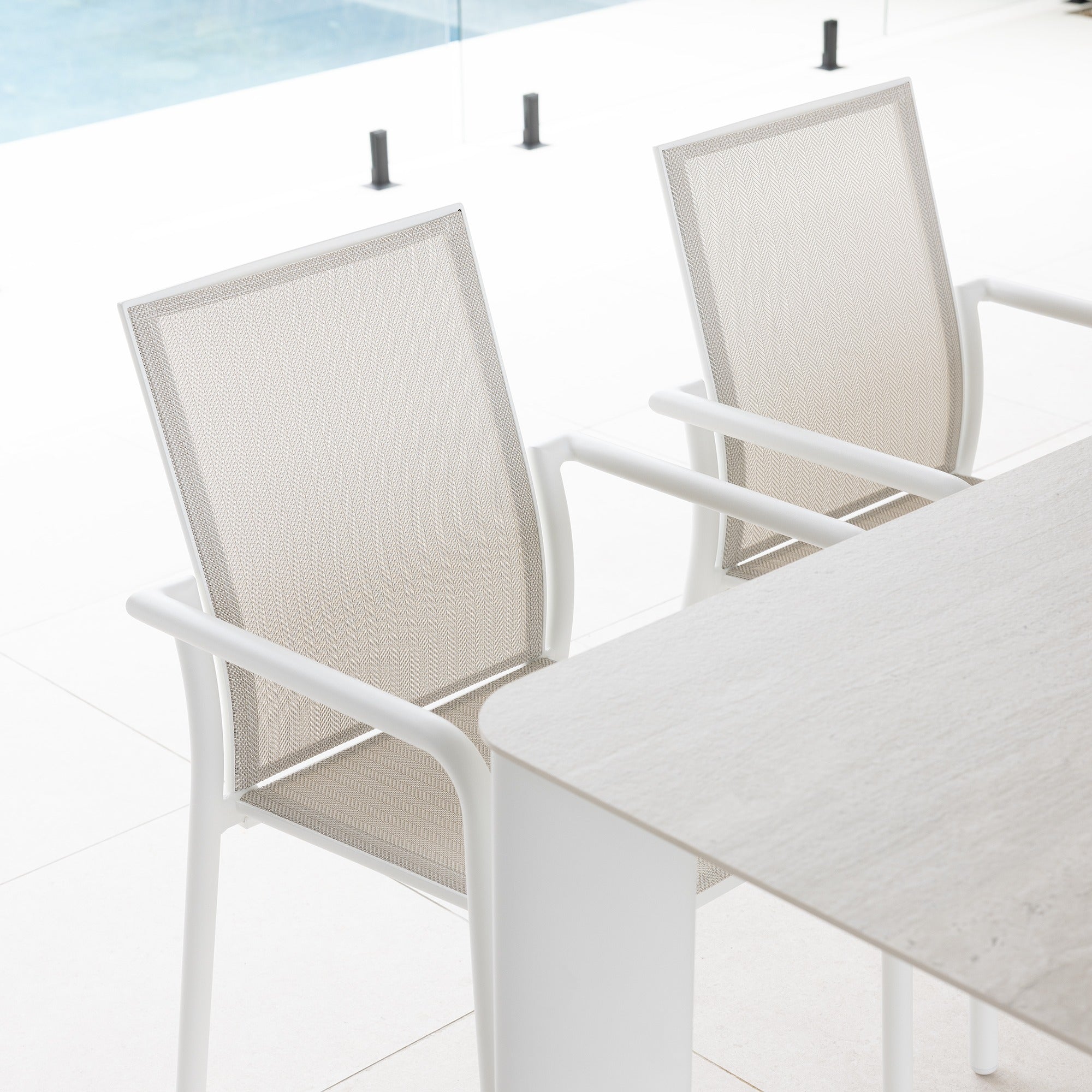 RHONDA & AROHA DINING SETTING 11 PCE - WHITE