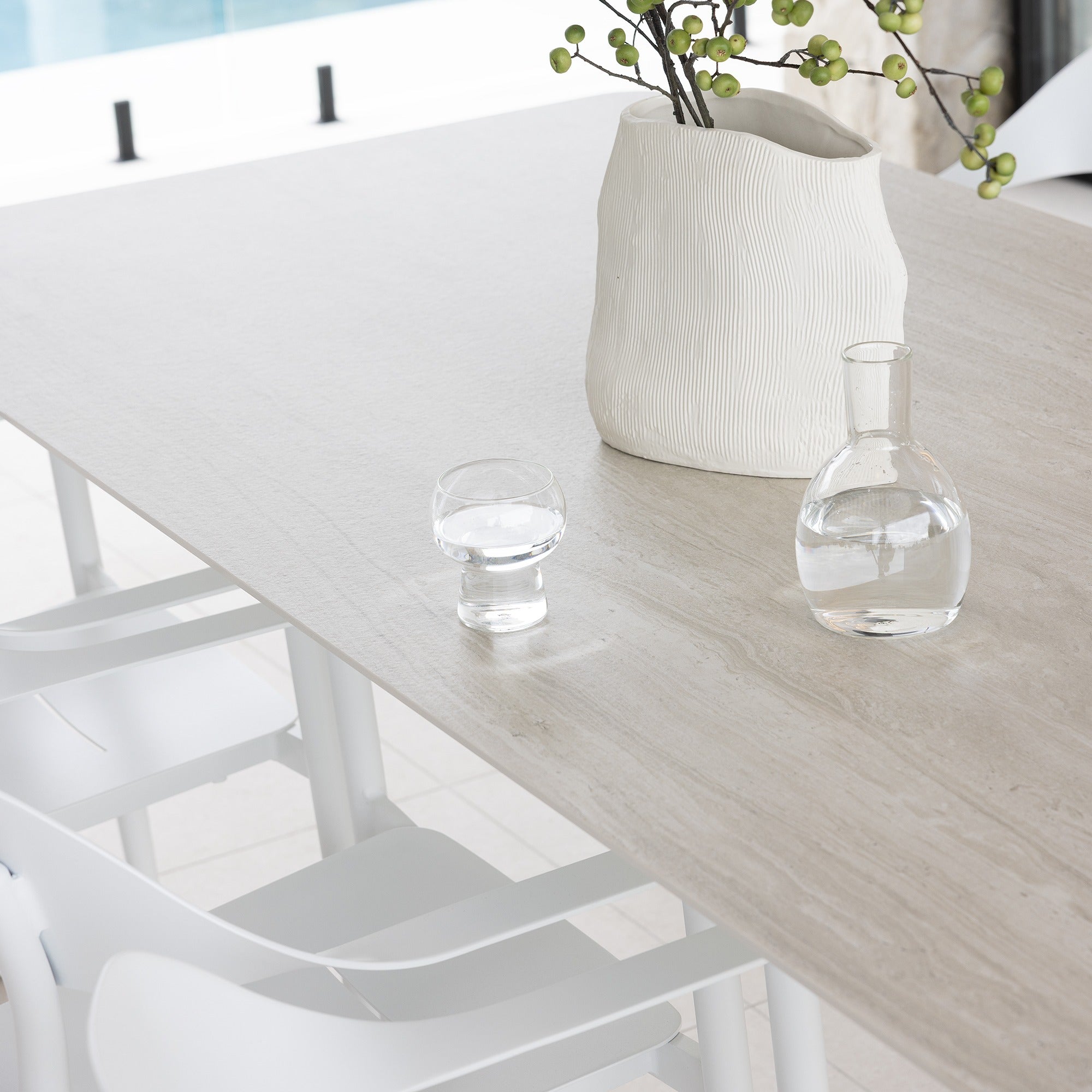 RHONDA & TALA DINING SETTING - 9 PCE WHITE