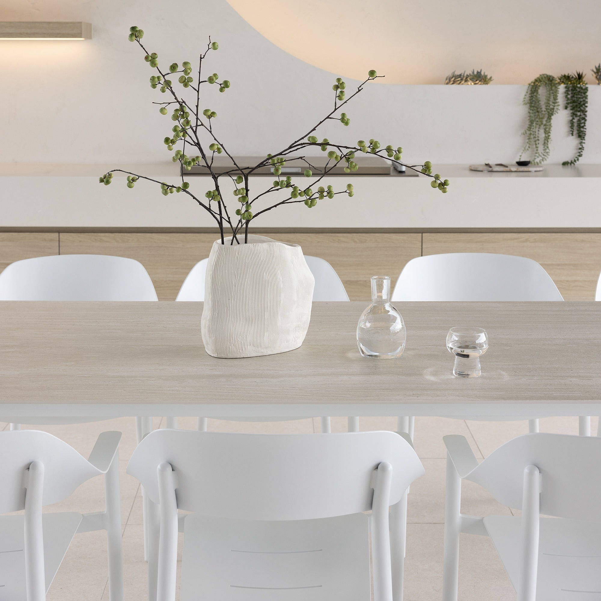 RHONDA & TALA DINING SETTING - 9 PCE WHITE