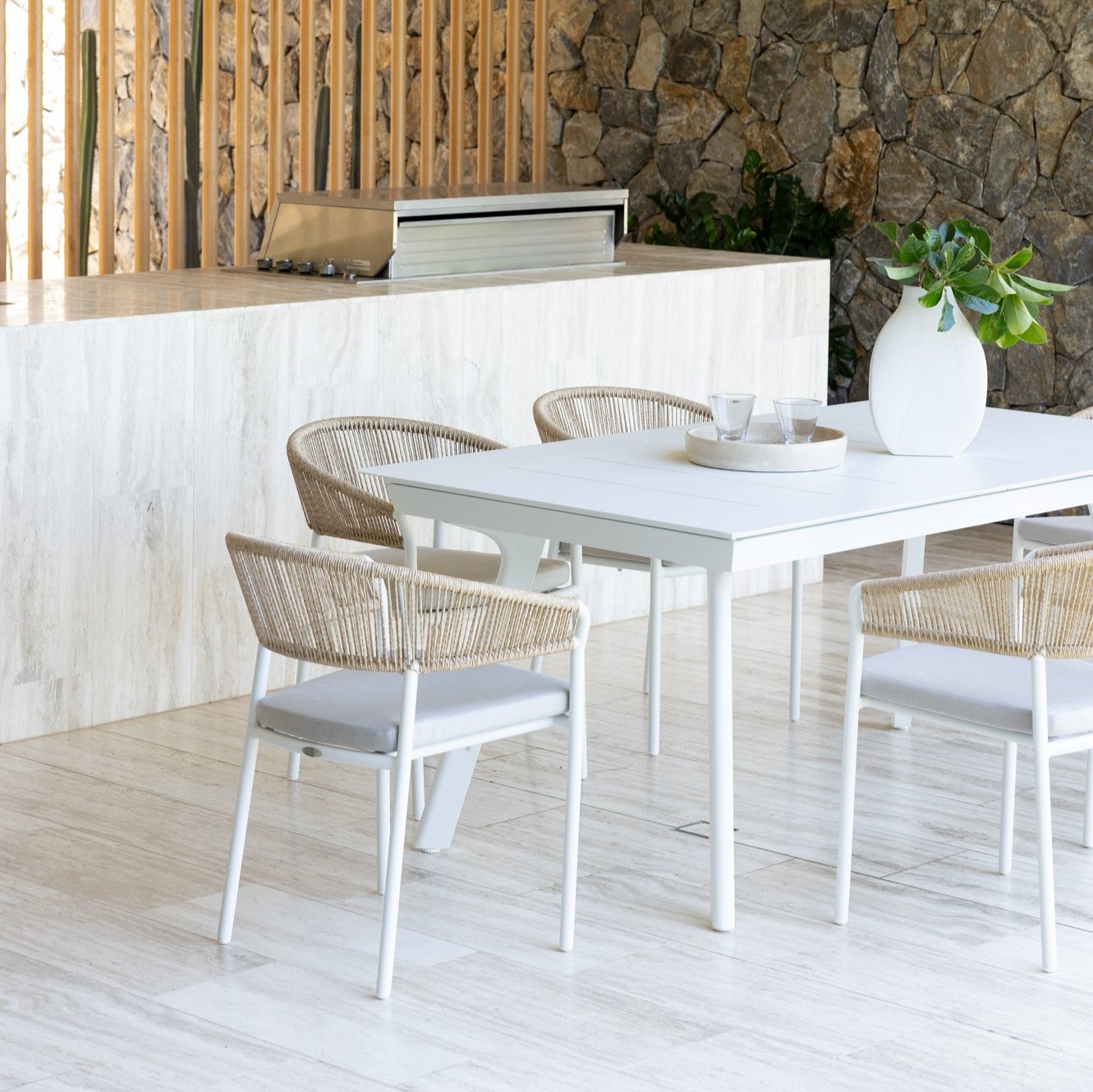 Tavolo & Marbella Dining Setting - 7 pce Natural