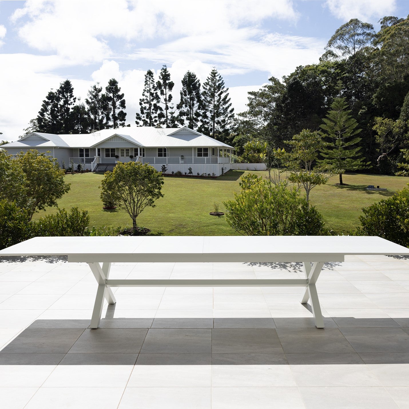 TROPEA  EXTENSION & LUCA DINING LARGE - 15 PCE WHITE