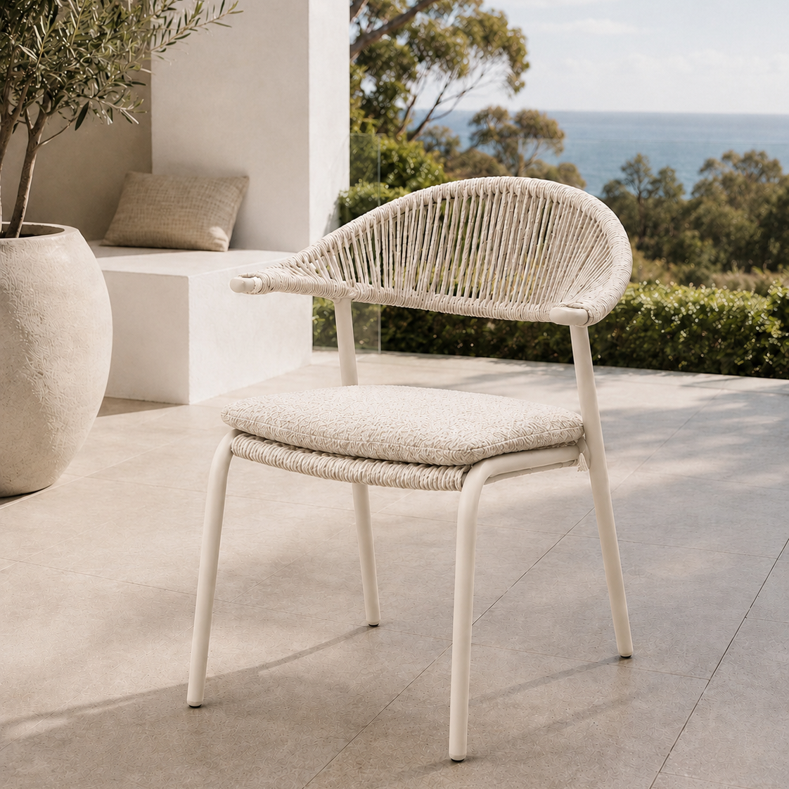 Mila Dining Chair - Ivory | Beige Boucle