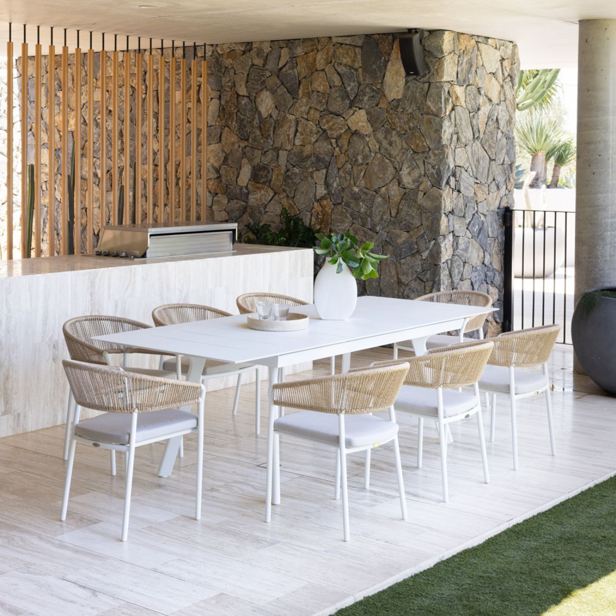 Tavolo & Marbella Extension Dining Setting - 9 pce Natural