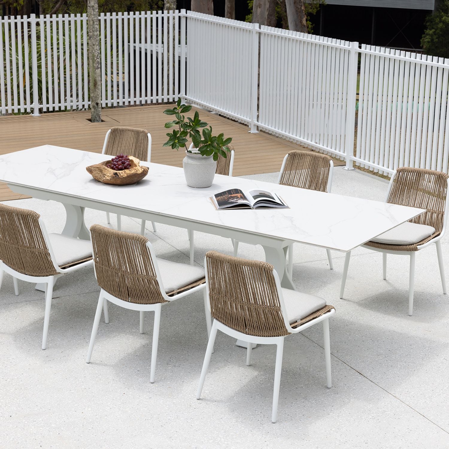 Carson Extension & Arona Dining Setting - 9 pce White