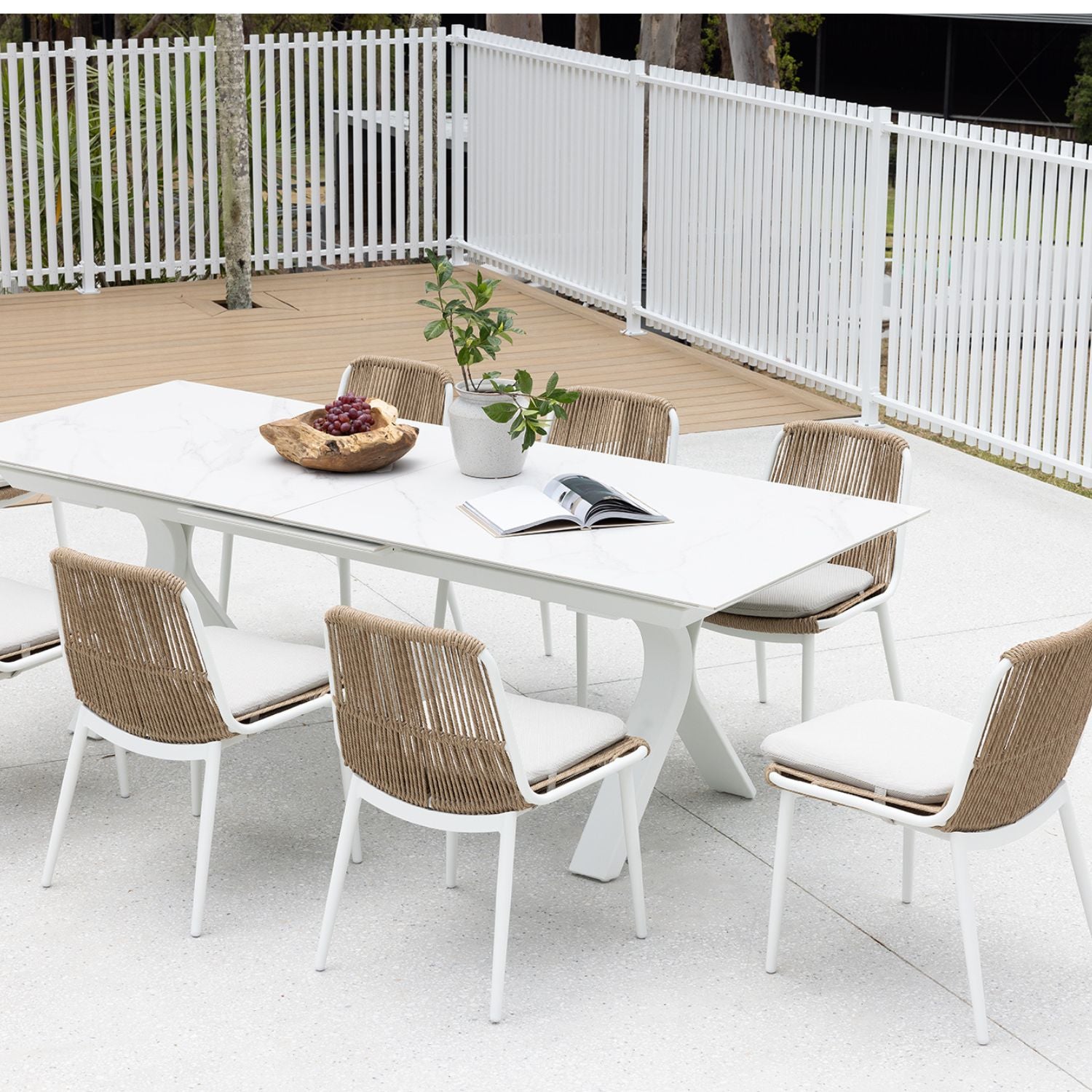 Carson Extension & Arona Dining Setting - 9 pce White