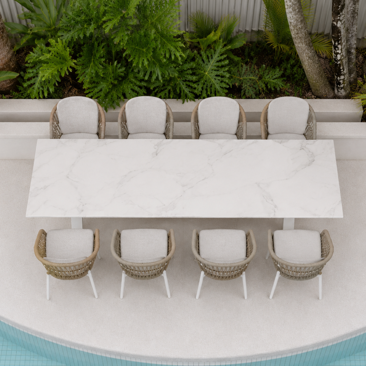 Carson Ext & Amalfi Dining Setting - 9 pce
