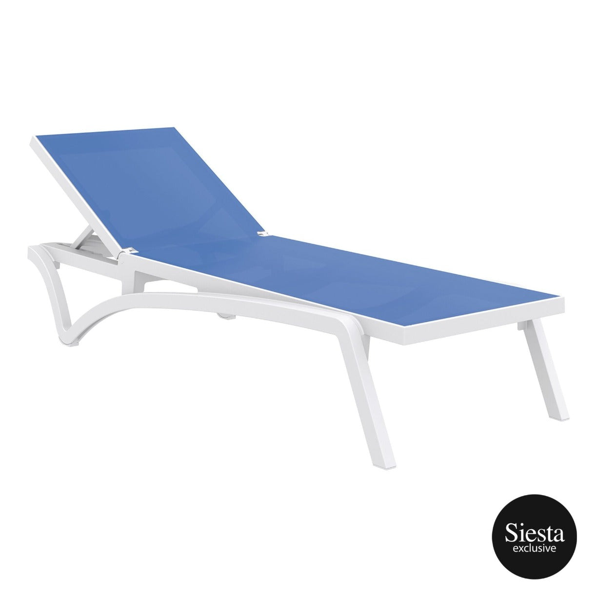 Pacific Sunlounger - White Blue