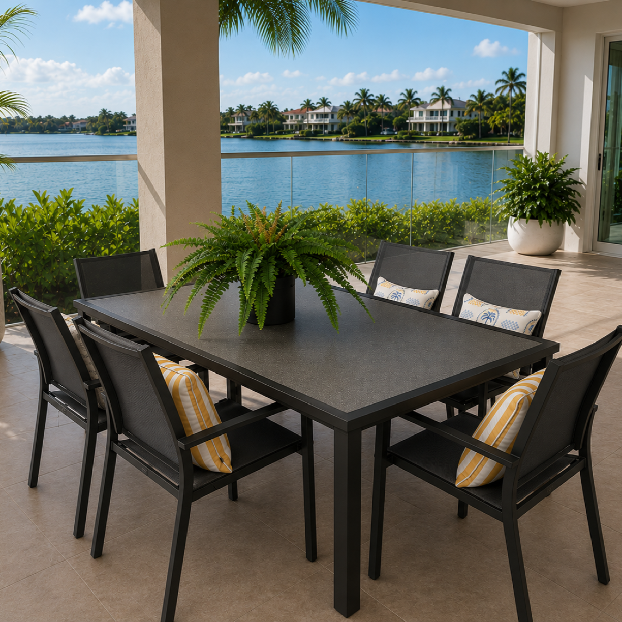 RIALTO & MONS DINING SETTING 7 PCE (FLOOR STOCK)