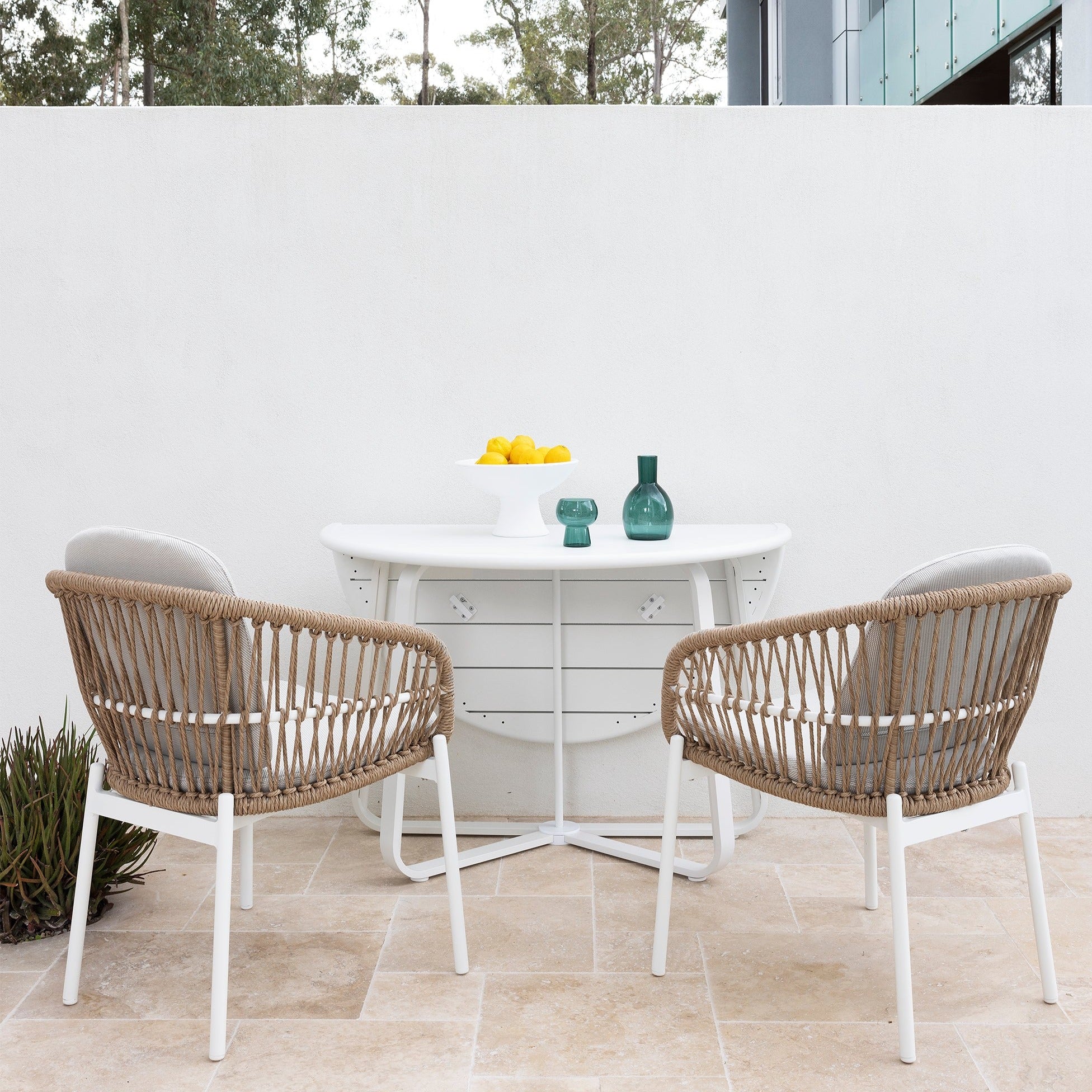 Palma & Amalfi Dining Setting - 3 pce White