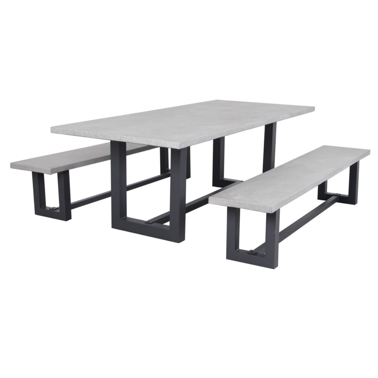 Graphite GRC Outdoor Table  U Leg - Gunmetal