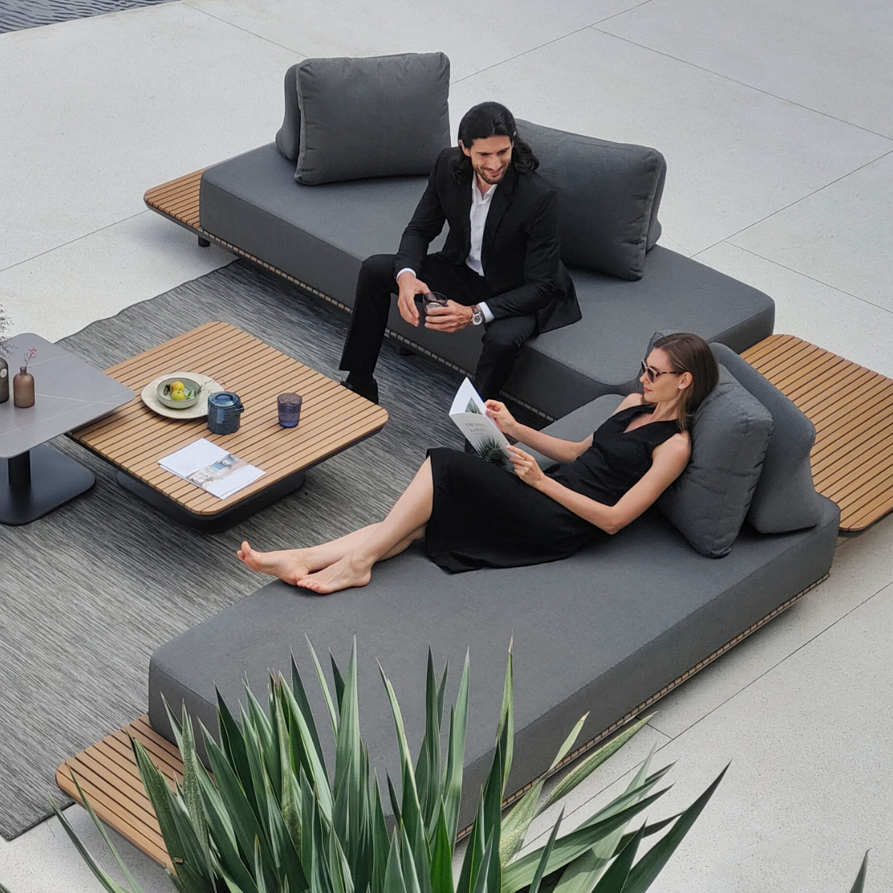 New Wave 4pce Lounge Setting - Charcoal