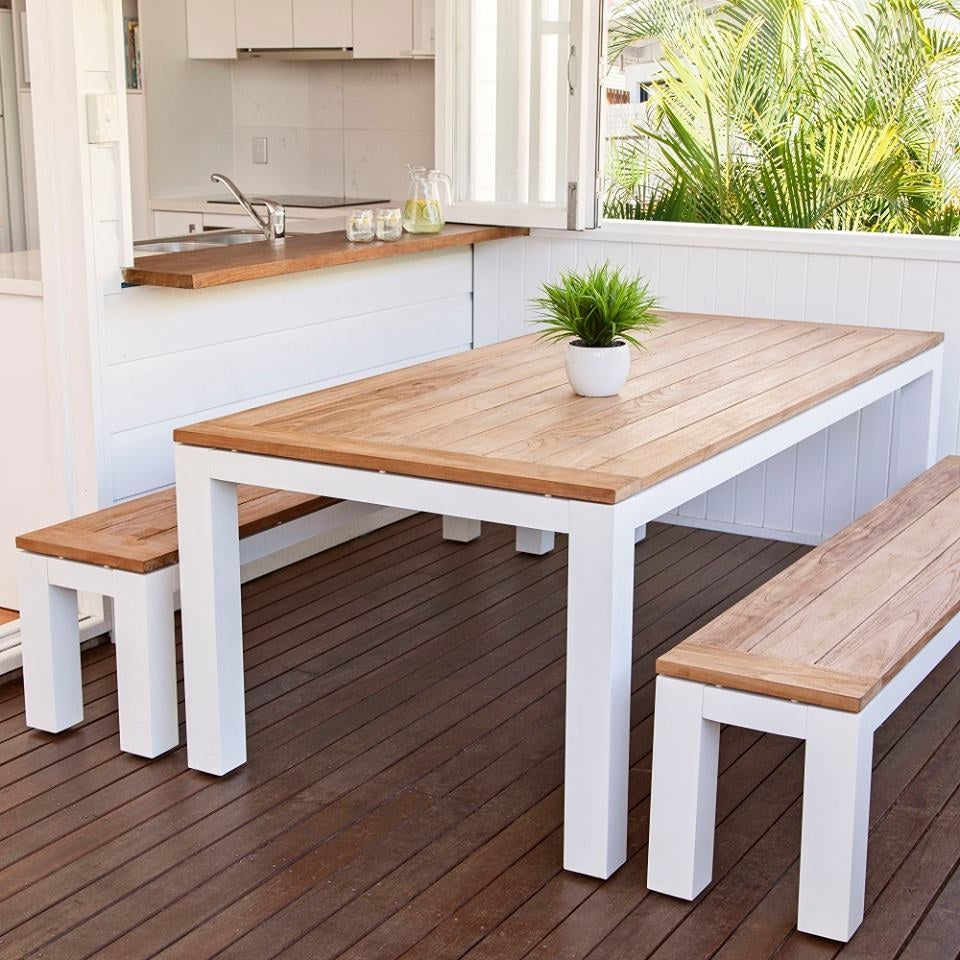 Sense Bench Dining Setting - White