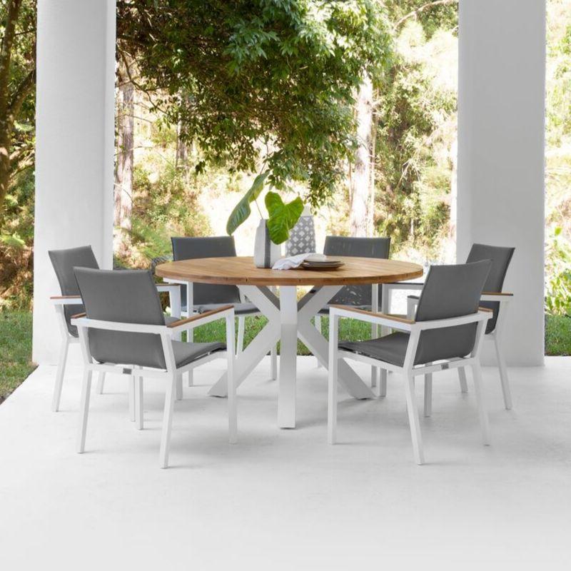 Beauville & Cortez Outdoor Dining Setting - 7pce